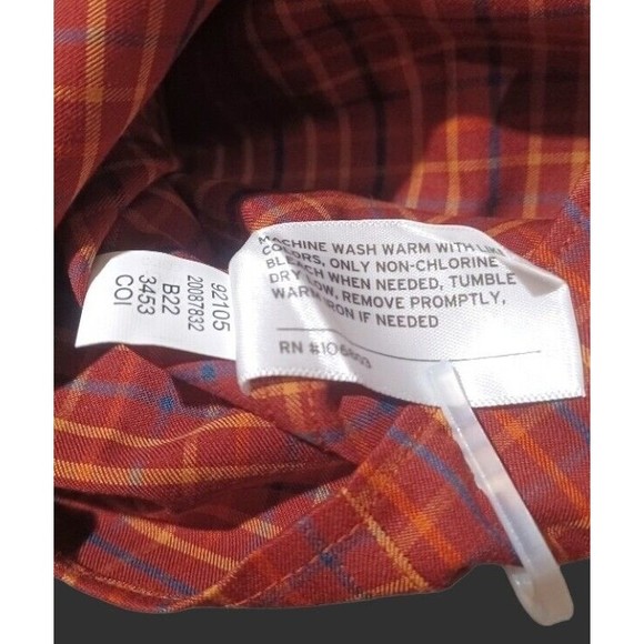 Duluth Trading Co Medium Mens Red Checkered Wrinklefighter Long Sleeve Shirt NEW - Picture 10 of 11